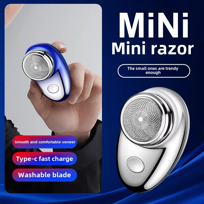 Epilator Wireless - Barbeador elétrico masculino, mini barbeador lavável,